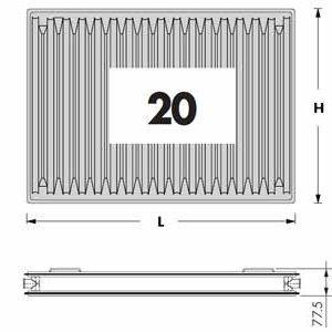 Радиаторы DeLonghi Radel, тип 20, нижнее подключение
